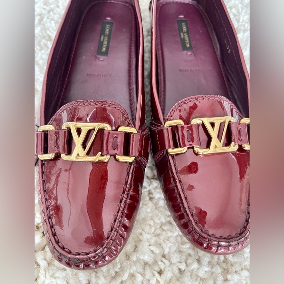 Louis Vuitton Burgundy Amarante Vernis Leather Oxford Loafers with original box - Picture 5 of 7